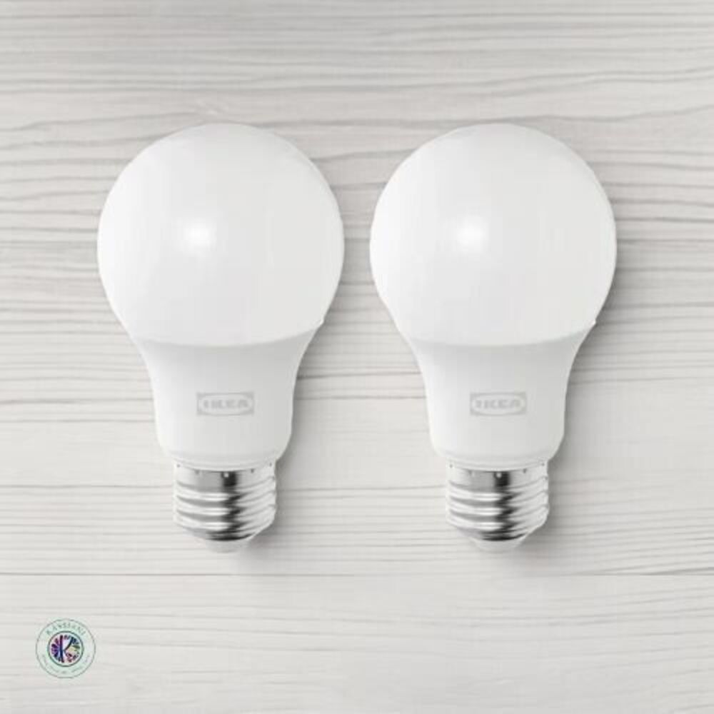 IKEA SOLHETTA LED Bulb E26 450‎ Lumen 40 W 2700 K Globe Opal Warm-White 2 PACK